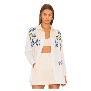 Ser.O.Ya Benson Oversized Embellished Shirt White Size XS